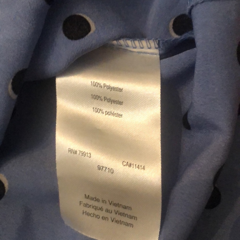 SOLD Lightweight, Blue Maternity Blouse with Waist Tie - Picture 5 of 5